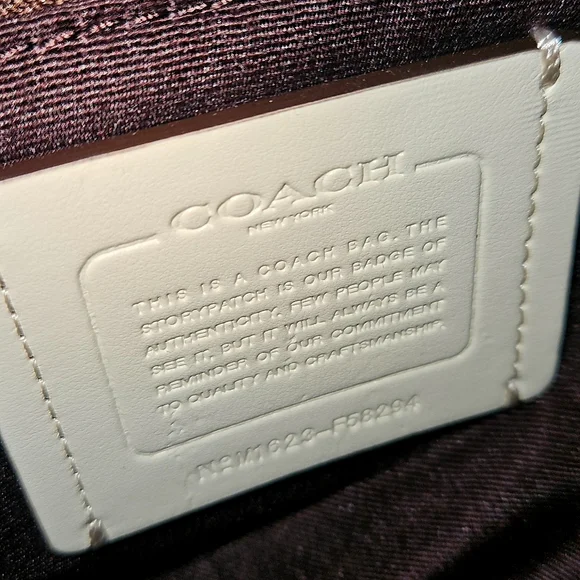 COACH F58294 Zip Top Tote In Signature Canvas Logo Khaki Chalk - Picture 5 of 12